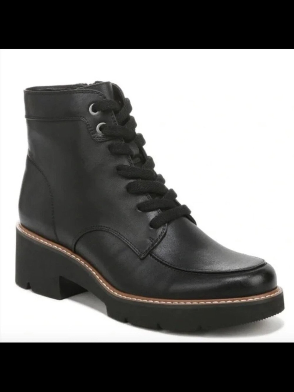 Naturalizer Catherine Chunky Moto Combat Boots Vegan‎ Leather 8.5
